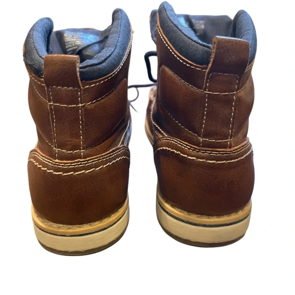 SONOMA Brown Leather Lace-Up Ankle Boots – Size 3 Little Boys